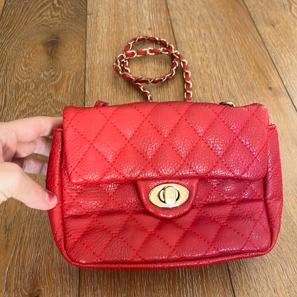Cutest Bag Red Quilted Certified Vegan Small Gem